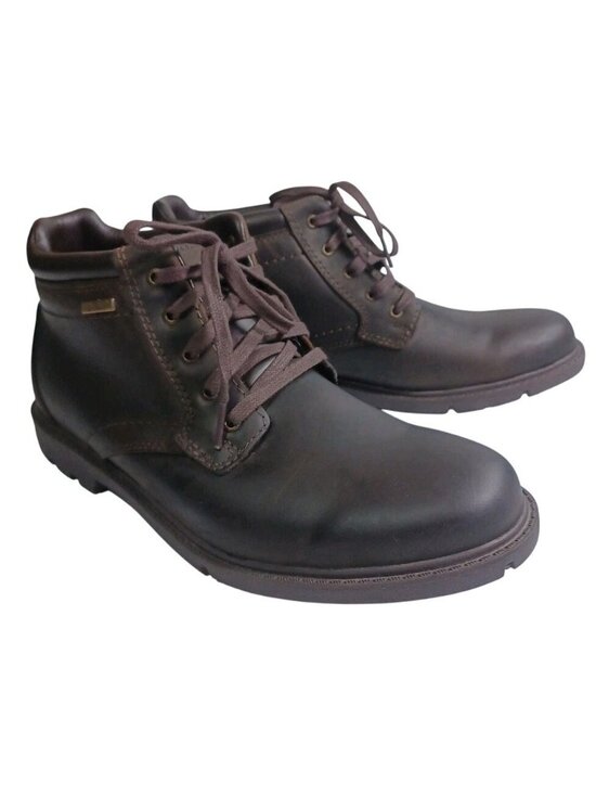 NEW Rockport Men\'s 10 Rugged Bucks Waterproof Chukka Boot DARK TAN COLOR main image 13